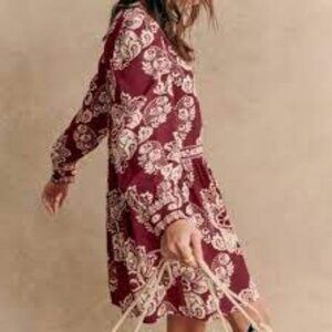 NWT Sézane Andrea Dress Ornamental Print Viscose